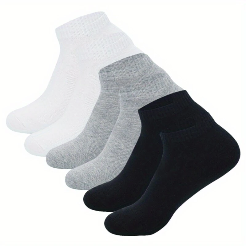 6pairs Plus Size Men Cotton Socks Non Slip Sweat-absorbing Comfortable Low Cut Athletic Ankle Socks For Outdoor Cycling Running Daily Casual Short Socks Men (image for) 6pairs Plus Size Men Cotton Socks Non Slip Sweat-absorbing Comfortable Low Cut Athletic Ankle Socks For Outdoor Cycling Running Daily Casual Short Socks Men